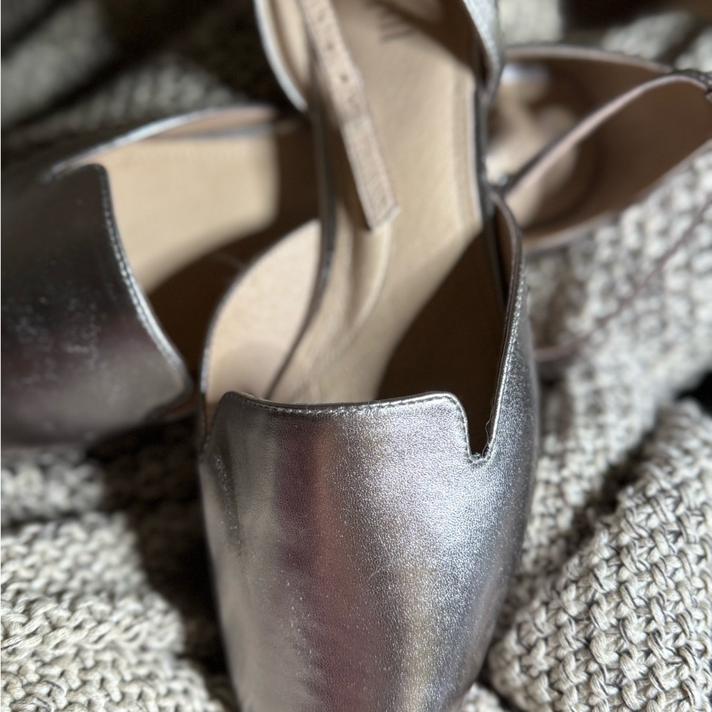 New Elegant Pewter Martin’s D’Orsay flats with Ankle Strap (JJill exclusive) $40